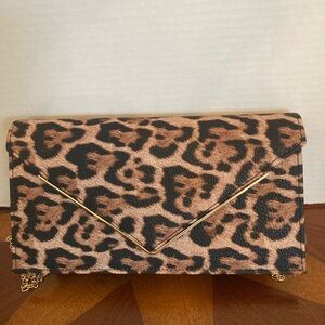 Leopard Print Envelope Clutch